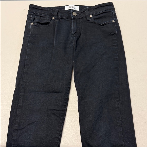 Paige Peg Skinny Black Denim Jeans - Picture 4 of 8